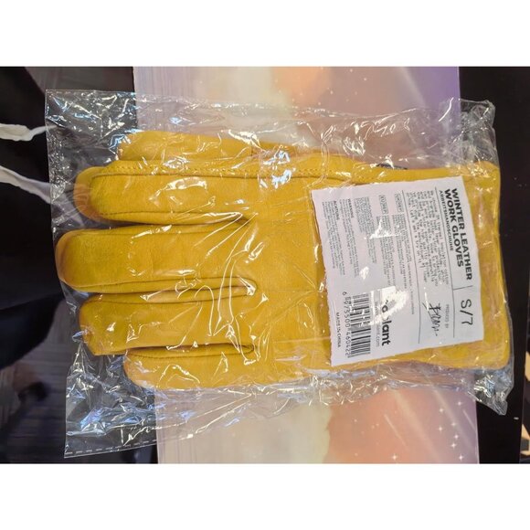 Men's Yellow  Winter Warm Thinsulate Lining for Cold Weather Leather Work Gloves - Picture 8 of 8